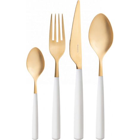 ATHENA Gold, Posate Set 24 pz, Scatola Window, Casa Bugatti
