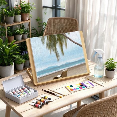 Chevalet de table en bois réglable 75,8x51,4 cm pour peinture et dessin, support pliable format A2 avec angle ajustable 0-90° (1/5)