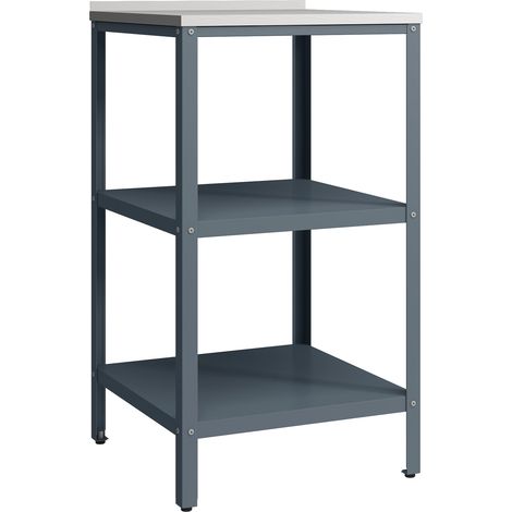 Estantería de diseño atemporal para salón dormitorio mueble de almacenaje exterior 92 x 50 x 50 cm acero gris oscuro mate plata 030011173 (1/3)