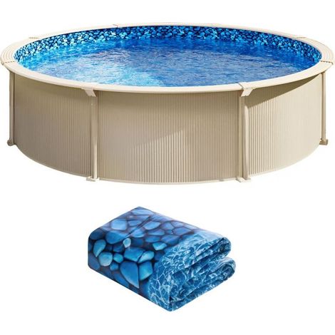 Bâche de protection pour piscine gonflable ronde de 2,4 m de diamètre – Bâche en vinyle épaisse et résistante aux déchirures et aux perforations – Convient aux piscines avec parois hautes de 122 à 137 (1/5)