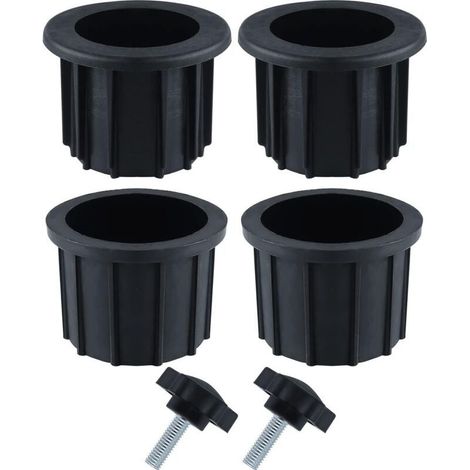 2er-Pack Sonnenschirm-Zubehörsets – 6-teilig – 4 Ringe (1,5 und 1,9 Zoll) – 2 M8-Schrauben (40 mm) – Schwarz (1/5)
