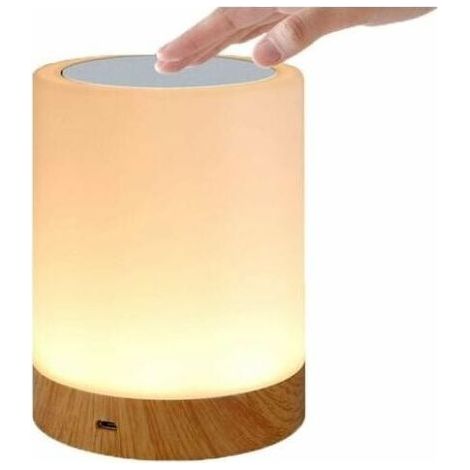 Lampe Tactile Led Pour Chambre À Coucher, Salon, Bureau - Lampe De Chevet Avec Capteur Rvb Changeant De Couleur - Port De Charge Usb (1/5)