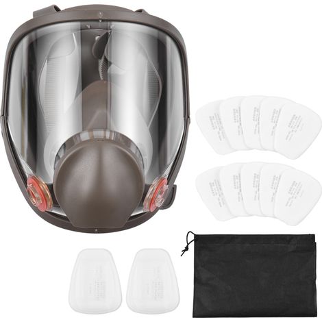 Mascarilla respiratoria facial completa reutilizable 6800, protección completa, amplio campo de visión.
