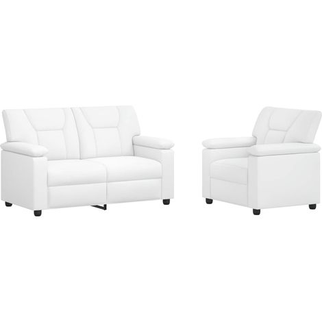 Ensemble de Canapés 2 pcs Blanc Simili cuir vidaXL (1/5)