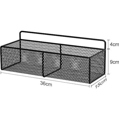 Panier de rangement mural en métal avec poignées - Sac de rangement décoratif suspendu pour entrées, chambres, salles de bains, buanderies (grand format) (1/3)