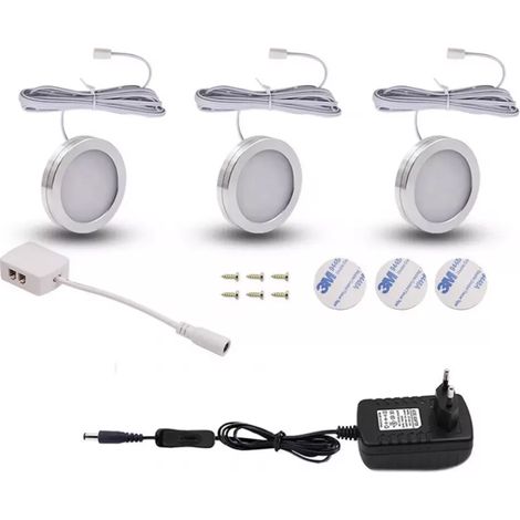 Lampe Sous-Cabinet LED 12 V - Éclairage Cuisine Armoire Meuble Vitrine - Blanc Chaud - 8 mm - Aluminium - 1 Pièce (1/5)