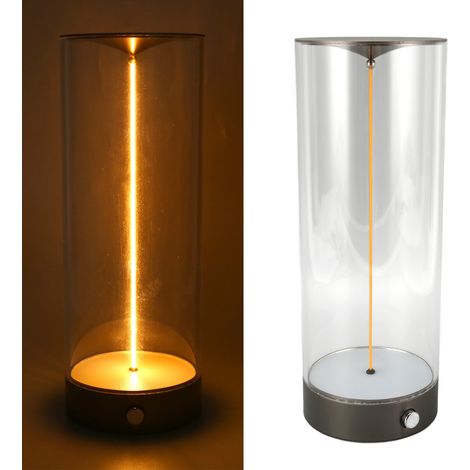 Atmungsaktive Schreibtischlampe, USB-aufladbar, Helligkeit per Berührung einstellbar, LED, Nachttischlampe, große Ausführung (1/5)