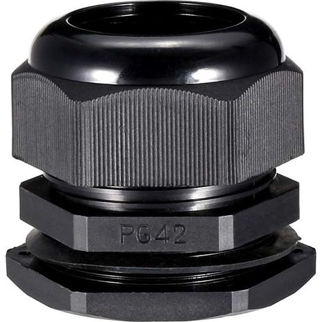 Presse-étoupe Câble Glande Imperméable Plastique Joint Réglable Contre-écrou Noir pour 32mm-38mm Diamètre Câble Fil (1/5)