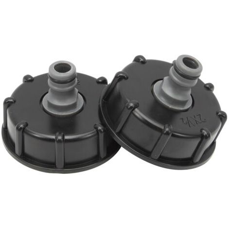 2 Pièces S60x6 IBC Bouchon cuve 1000l de Réservoir Raccord, 1/2" Diamètre de Sorti Raccord Mamelon 60 mm pour Vanne de Tonne, Tuyau D'arrosage 1/2" Raccord
