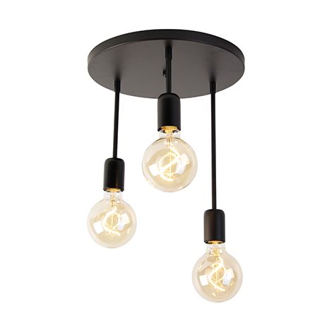 Modern Ceiling Light Black 3 Light - Facil (1/5)
