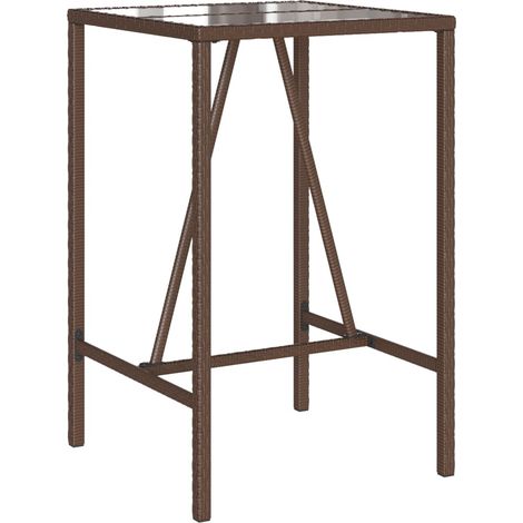 Maison Exclusive - Garten-Bartisch Braun 70x70x110 cm Poly Rattan