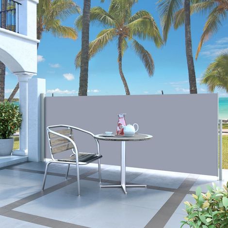 Auvent latéral rétractable 120 x 300 cm Gris (1/5)