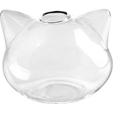 Vase en verre oreilles de chat de 6,5 cm – Petit bouquet pour fleurs fraîchement coupées Support de fleurs de bureau avec oreilles profilées 3D (1/5)