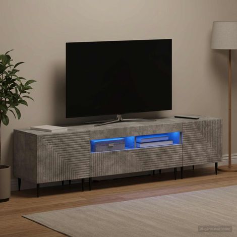 vidaXL 3 Piece LED TV Cabinet Concrete Grey Engineered Wood (1/5)