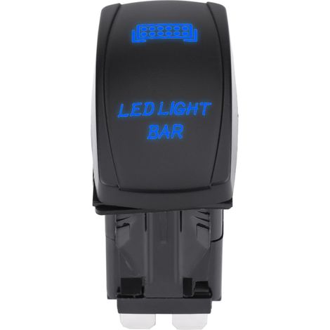 Interrupteur étanche 5 broches 12V 24V SPST On/Off pour barre LED, voiture, bateau, camion (Bleu) (1/5)