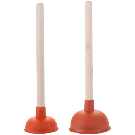 Ausgussreiniger Pömpel Saugglocke 115 mm, mit Holzstiel 35 cm, Gummi (1/2)