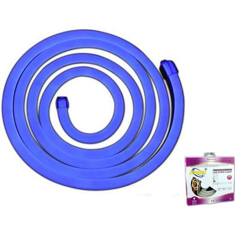 BANDE LED 2 MÈTRES LUMIÈRE BLEUE FLEXIBLE TUBE NÉON DÉCORATIF IP65 12V VOITURE