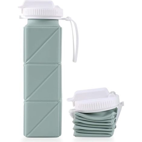 Gourde Pliable en Silicone 620ml Bouteille Réutilisable sans BPA Ecologique & Compacte Enfant et Adulte Idéal Pour le Sport, Voyage, Randonnée, Running, Camping (1/5)