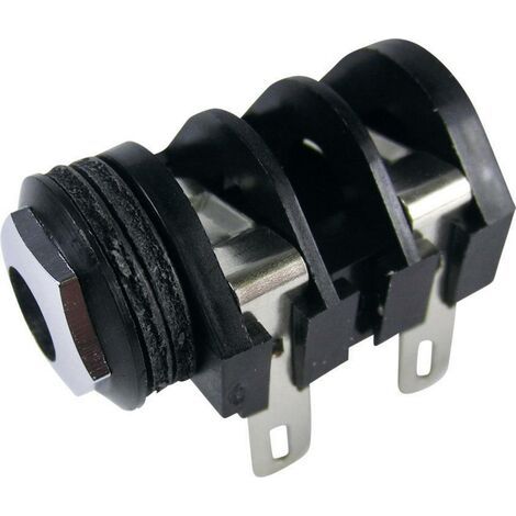 Jack 6.35 mm embase femelle horizontale Cliff CL1282A Nombre de pôles: 2 mono noir 1 pc(s) (1/3)