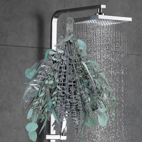 Bouquet d'eucalyptus et de lavande pour la douche - Feuilles fraîches et naturelles décoration intérieure véritables plantes (1/2)