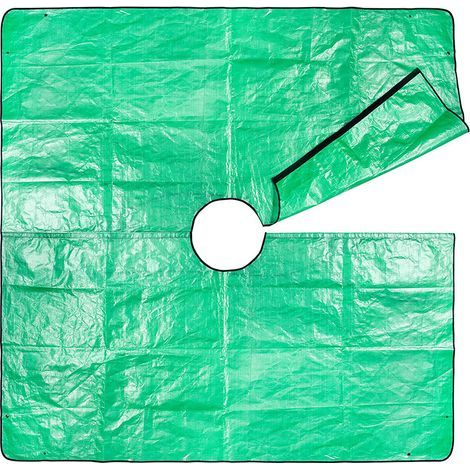 Bâche d'aménagement paysager pour tailler avec trou de 30 cm, bâche d'élagage pour arbres de jardin, bâche d'élagage de 200 x 200 cm, quatre coins avec boucles d'angle pour une fixation facile (1/5)