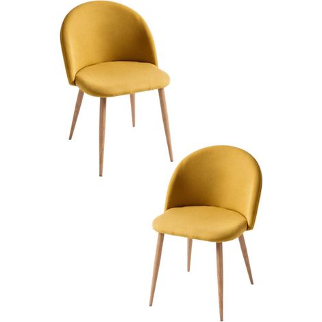 Packs Sillas Comedor - Pack 2 Sillas Vint Tela - Mostaza (1/5)