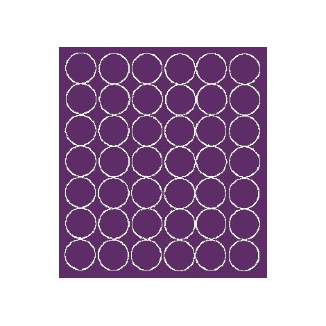 Pegatinas circulares de 3 cm, pegatinas circulares con puntos, 42 unidades, color morado brillante.