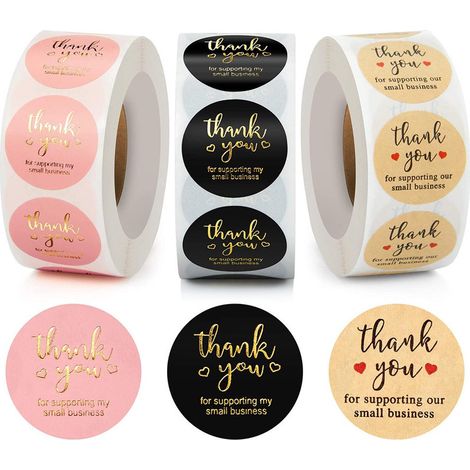 Lot de 3 rouleaux de 500 feuilles de papier kraft naturel rond, décoré de branches d'olivier et d'autocollants faits main « Love », pour la pâtisserie de Noël. (1/5)