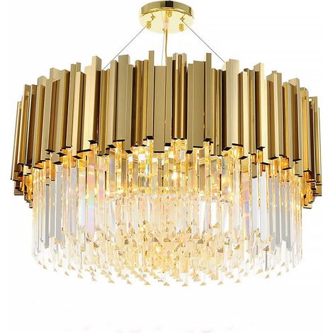 LAMPADARIO APP601-C CRISTALLO ORO 4-PUNTI LUCE E14 38X38X13,5CM REGOLABILE (1/5)