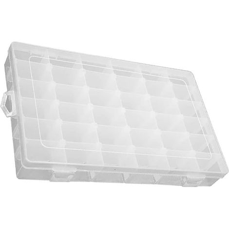 Boîte de rangement transparente à 36 grilles avec compartiment, en plastique, pour rubans washi, artisanat, perles, bijoux, petites pièces