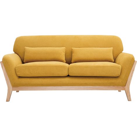 Divano scandinavo a 2 posti Grigio piedi in legno YOKO
