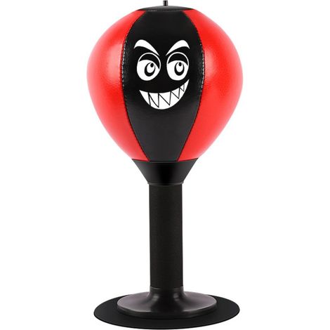 Ballon de boxe de bureau anti-stress avec ventouse et pompe rouge (1/4)
