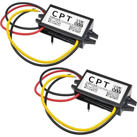 Convertisseur DC Buck 12V vers 5V, 3A, 15W, Faible Chaleur, Protection de Voiture, Type C, Lot de 2 (1/5)