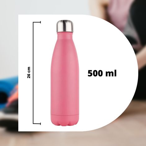 Trade Shop - Sportwasserflasche 500 ml Edelstahl Doppelwand für Sportschule Campingplatz - (1/3)