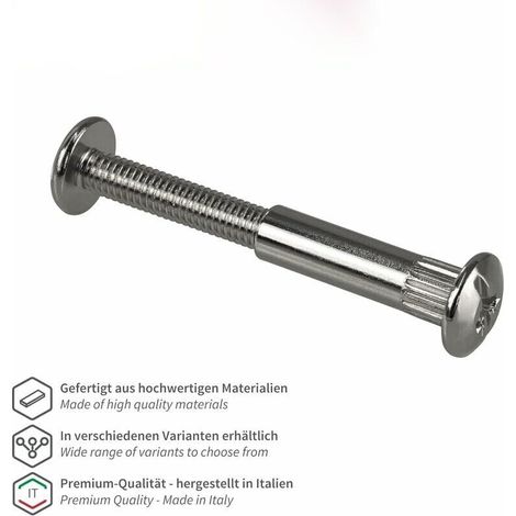 Vis de connexion,vis de raccordement vis à six pans creux avec filetage vis d'assemblage Professionnel douille en acier nickelé Meubles Vis pour connecter des meubles,M6 x 25 mm,Starlight10pcs- (1/4)