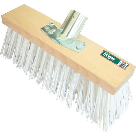 Balai de chantier spécial enrobés à chaud 33 cm – Polyester blanc pour application professionnelle – Douille métal – 384123 – Forges De Magne