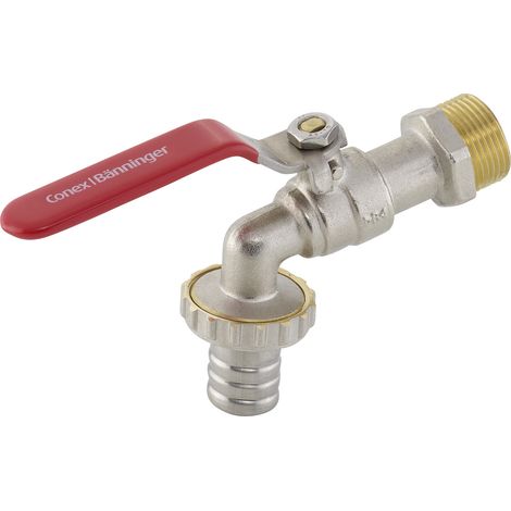 IBP – Robinet de puisage nickelé 1/4 tour mâle 3/4 – Nez 1" – Tuyau Ø19 – Filetage 3/4" (20x27) – Sortie 1" (26x34) (1/2)