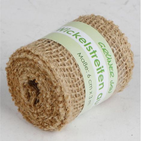 36x 3m Grüner Jan Juteband beige 6cm x 3m Seil Natur Basteln Dekorieren Garten (1/2)