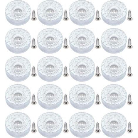 20 patins de protection de sol ronds en silicone de 30 mm, antidérapants et silencieux, avec vis, adaptés aux pieds de canapé, coussins de chaise (1/4)