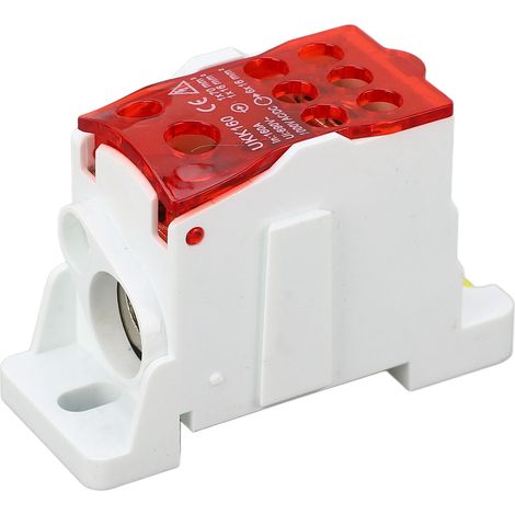 Anschlusskasten 690V 160A DIN-Schienen-Klemmenblock Stromanschlusskasten für elektrische Anlagen Rot (1/5)