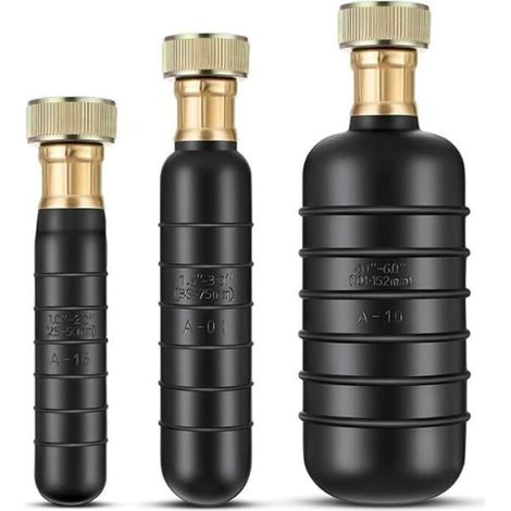 3-teiliges Abflussreiniger-Set, Abflussreinigungsbehälter, passend für 1-6 Zoll Rohre, Gummi-Abflussblasen-Set, löst hartnäckige Verstopfungen im Abfluss