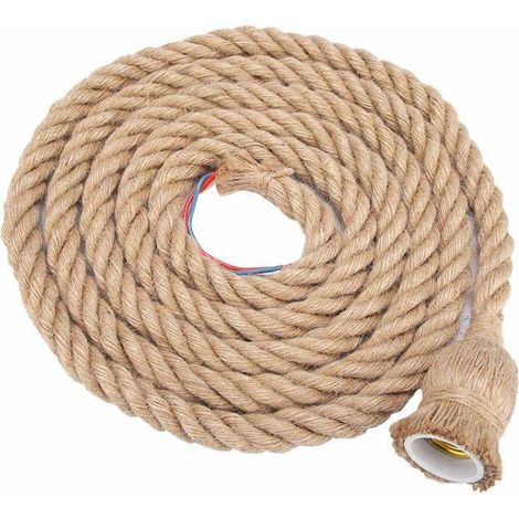 Suspension en corde de chanvre 2 m Style rétro vintage Culot E27 85-265 V Idéale pour restaurants et bars Convient à tous les modèles (1/5)
