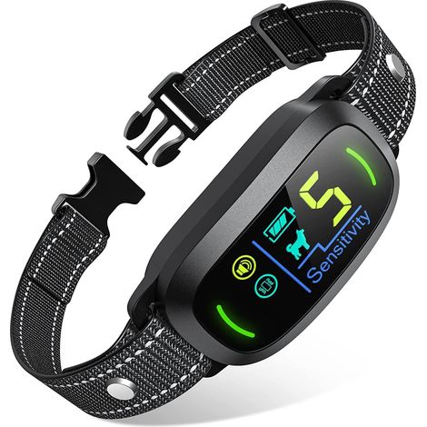 FAFAFROG, Anti-Avorement, Chien, intelligent wiederaufladbar, Robe Anti-Avorement, 5 Ebenen, Empfindlichkeiten (Bips, Vibrationen), Chiens, Grande, Moyenne und Petite Queue (Noir) (1/5)