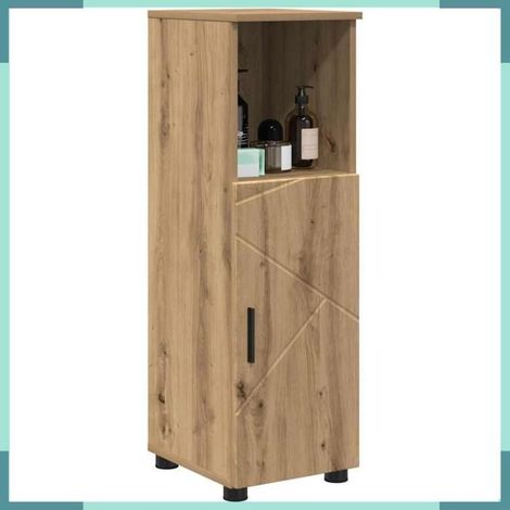 Cabinet de salle de bain - 883323 - Chêne artisanal - 30 x 35 x 95 cm - Bois d'ingénierie (1/5)