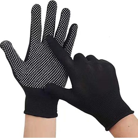 Gants Travail Antidérapants Légers – Noir – Lot 10 – Protection Mains, Adhérence Parfaite – Polyvalents (1/5)