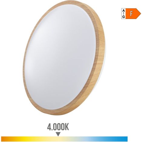 Aplique superficie circular LED 18w 1820lm 4000k ø33x7,3cm efecto madera EDM (1/3)