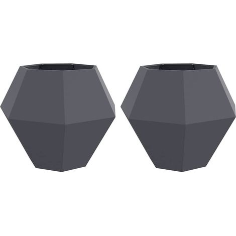 Planter 2 pcs Anthracite 100 x 100 x 80 cm Steel vidaXL