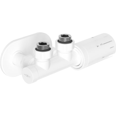 Mexen G05 ensemble thermostatique d'angle avec cache R, Duplex, DN50, blanc - W907-958-905-20 (1/3)