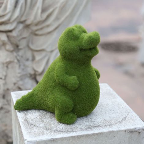 Statue d'Animal en Résine Flockée Style Européen Main Artisanale avec Mousse Simulée pour Jardin Type D (1/5)