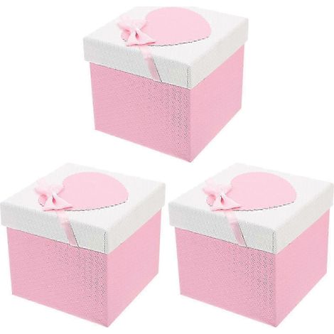 Lot de 3 petites boîtes cadeaux en papier pour mariage, anniversaire ou autres fêtes (1/4)